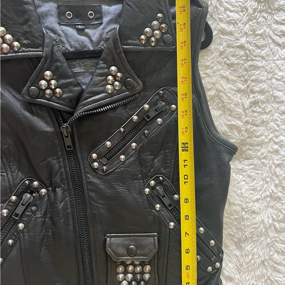 Robins Jeans leather Moto Vest - Picture 8 of 9